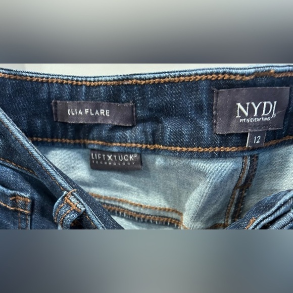 NYDJ Julia flare high rise dark wash jeans women size 12 - Picture 3 of 12